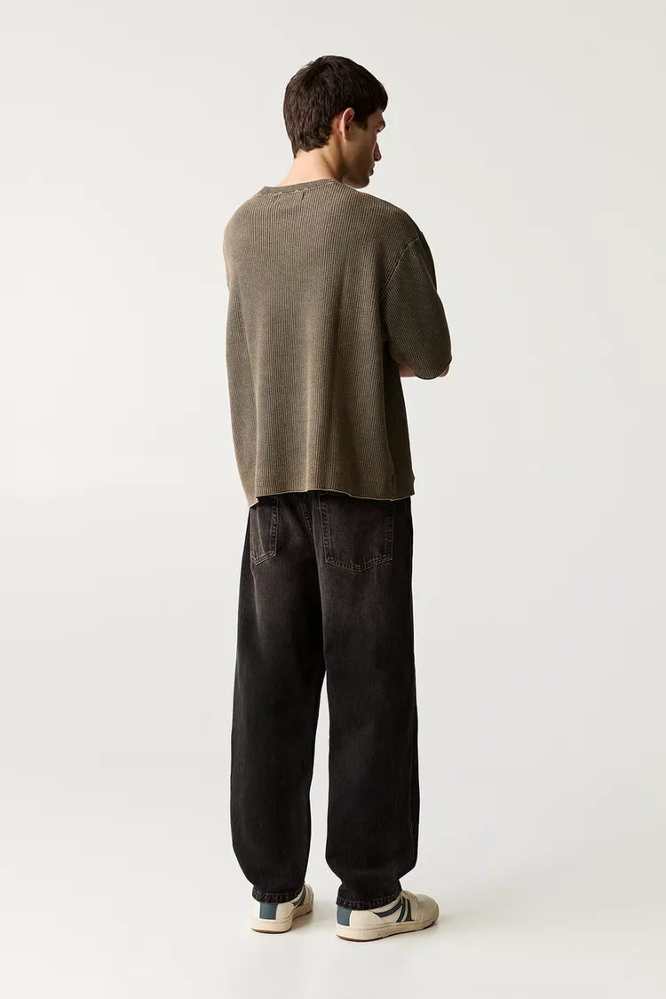 Pull & Bear Baggy jeans Black marl