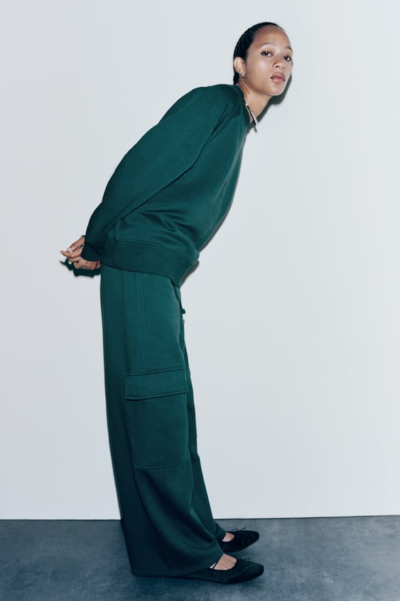BASIC SWEATSHIRT & TROUSER SET Green