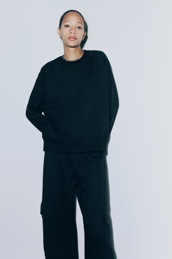 BASIC SWEATSHIRT & Trouser Set Black