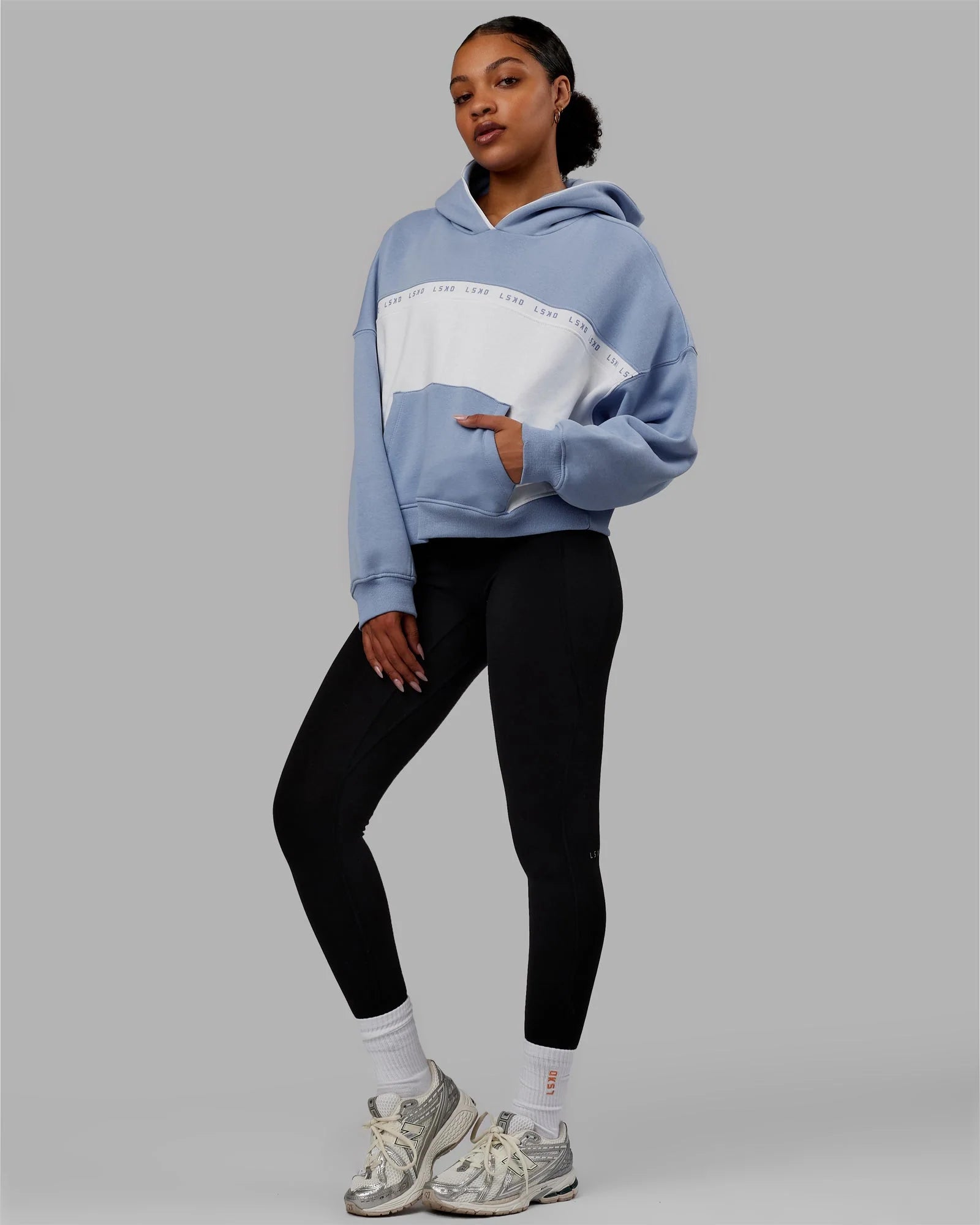 h 97 Extend Hoodie Arctic Blue-White