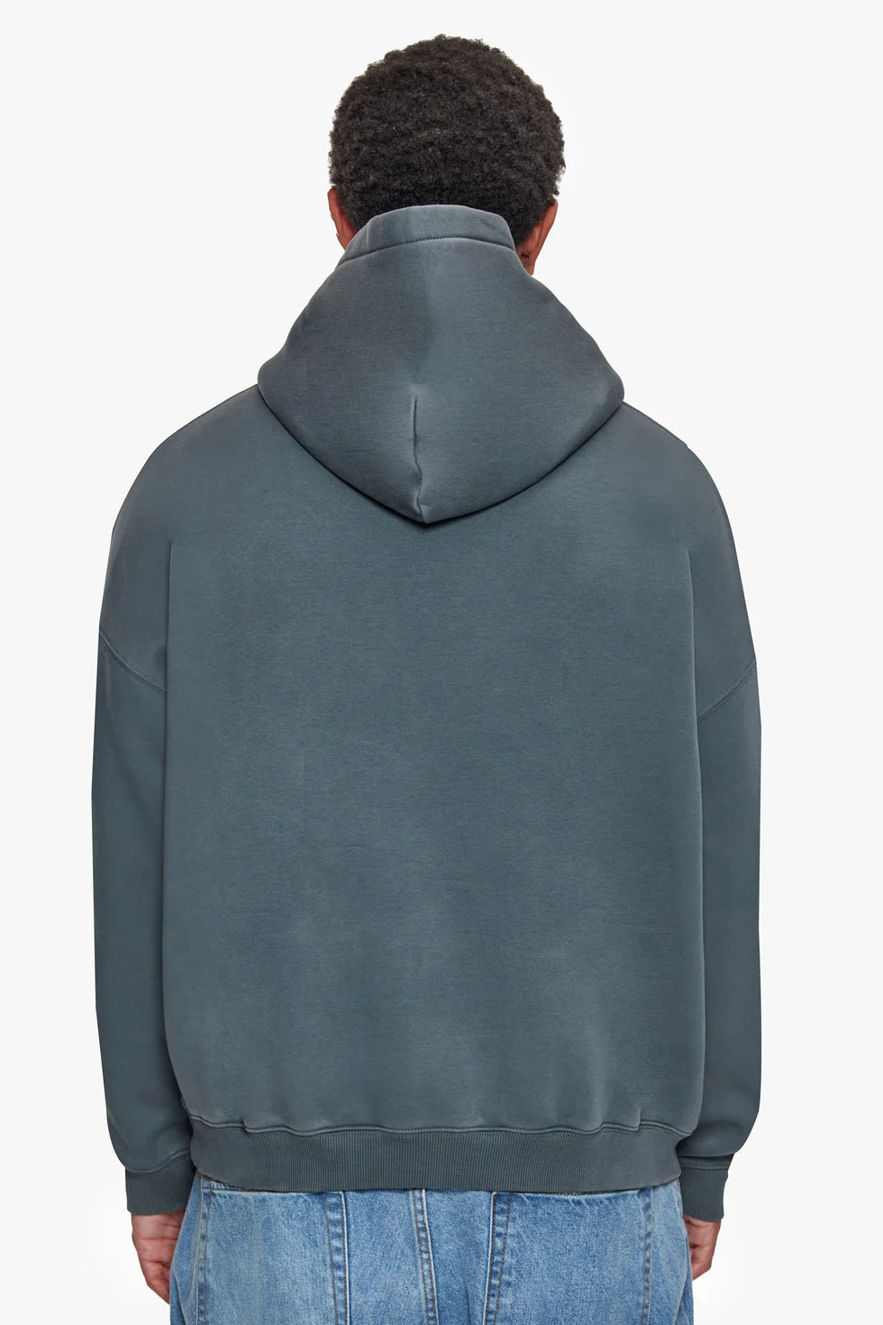 H22_HEAVY OVERSIZE STONE GREY EMBO HOODIE