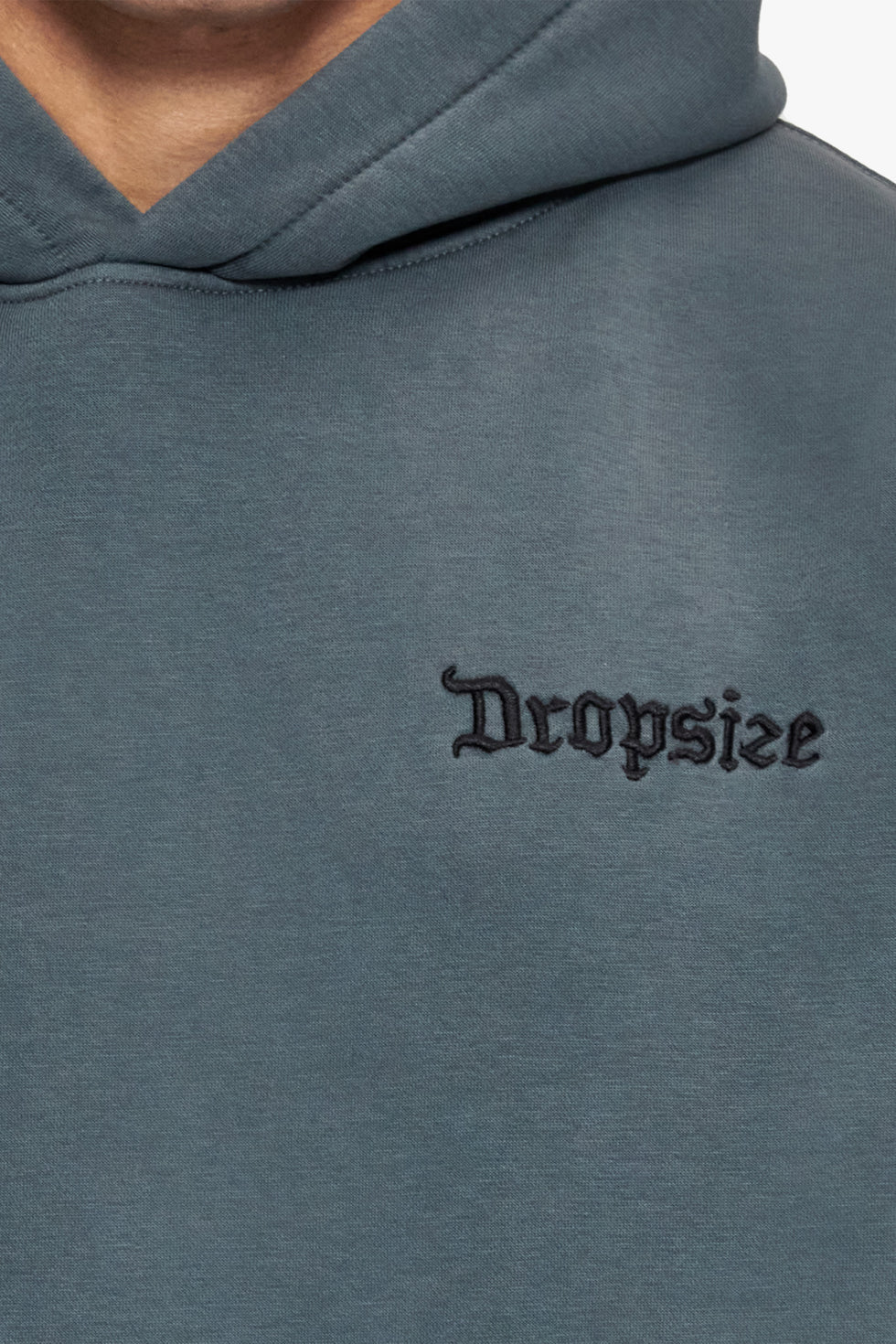 H22_HEAVY OVERSIZE STONE GREY EMBO HOODIE