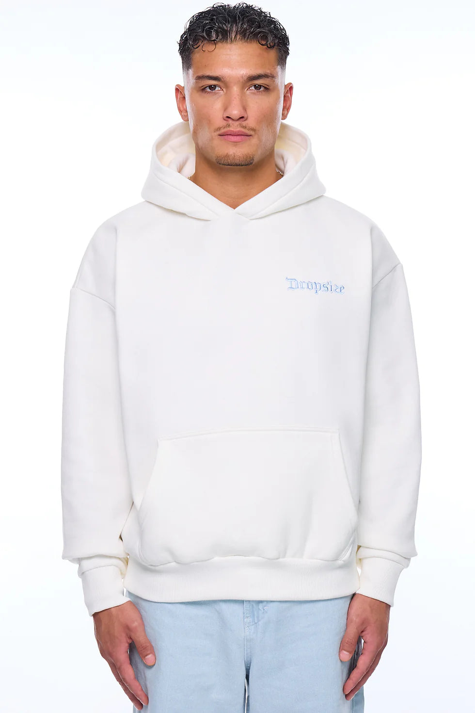 H63 HEAVY OVERSIZE CREW LOVE HOODIE CREAM WHITE
