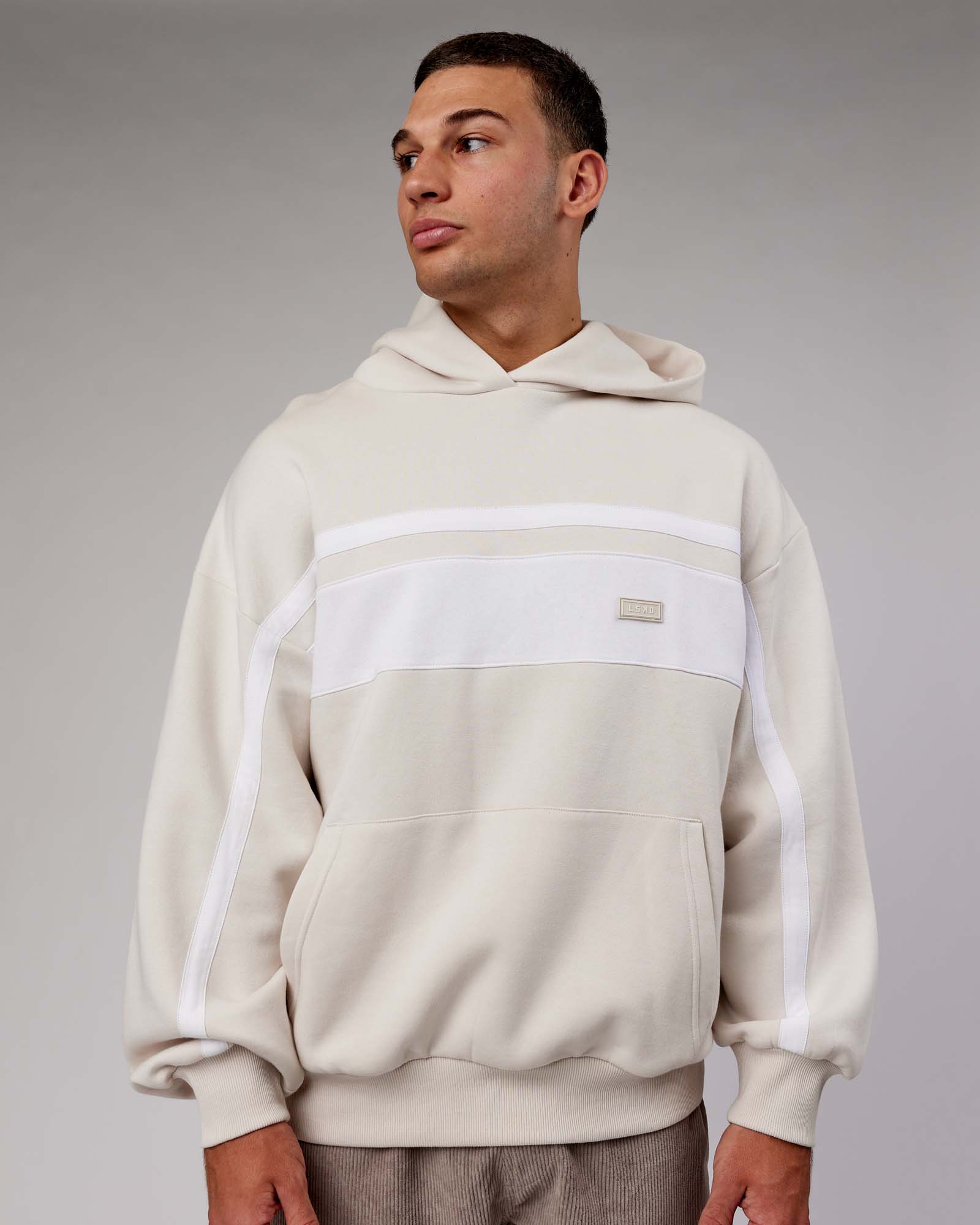 H 84 Unisex Intercept Hoodie Oversize – Clay-White