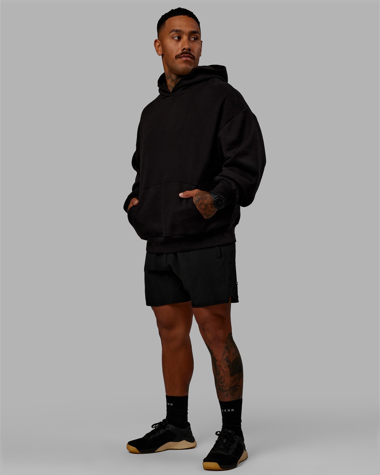 H 85 Unisex Lifting Club Hoodie Oversize – Black-Red