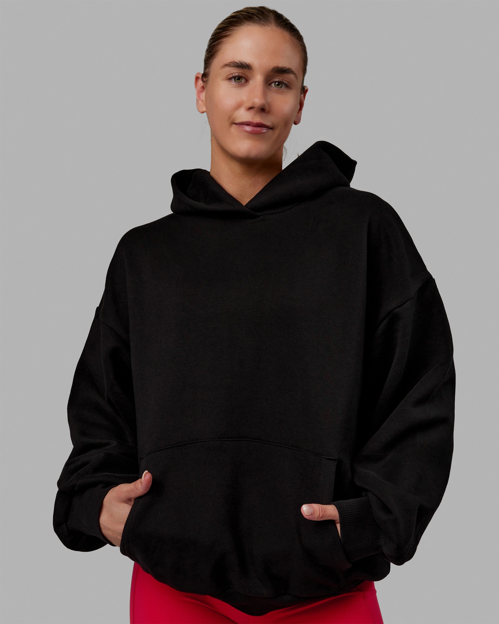 H 85 Unisex Lifting Club Hoodie Oversize – Black-Red