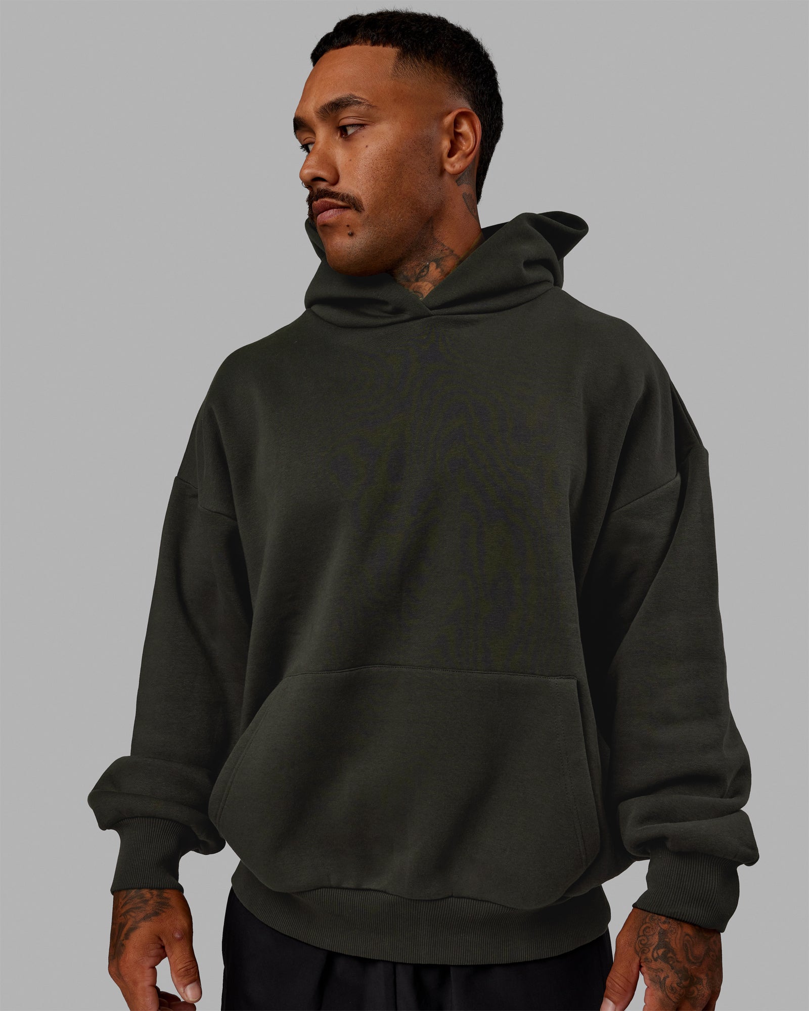 H 86 Unisex Lifting Club Hoodie Oversize – Pirate Black-Off White