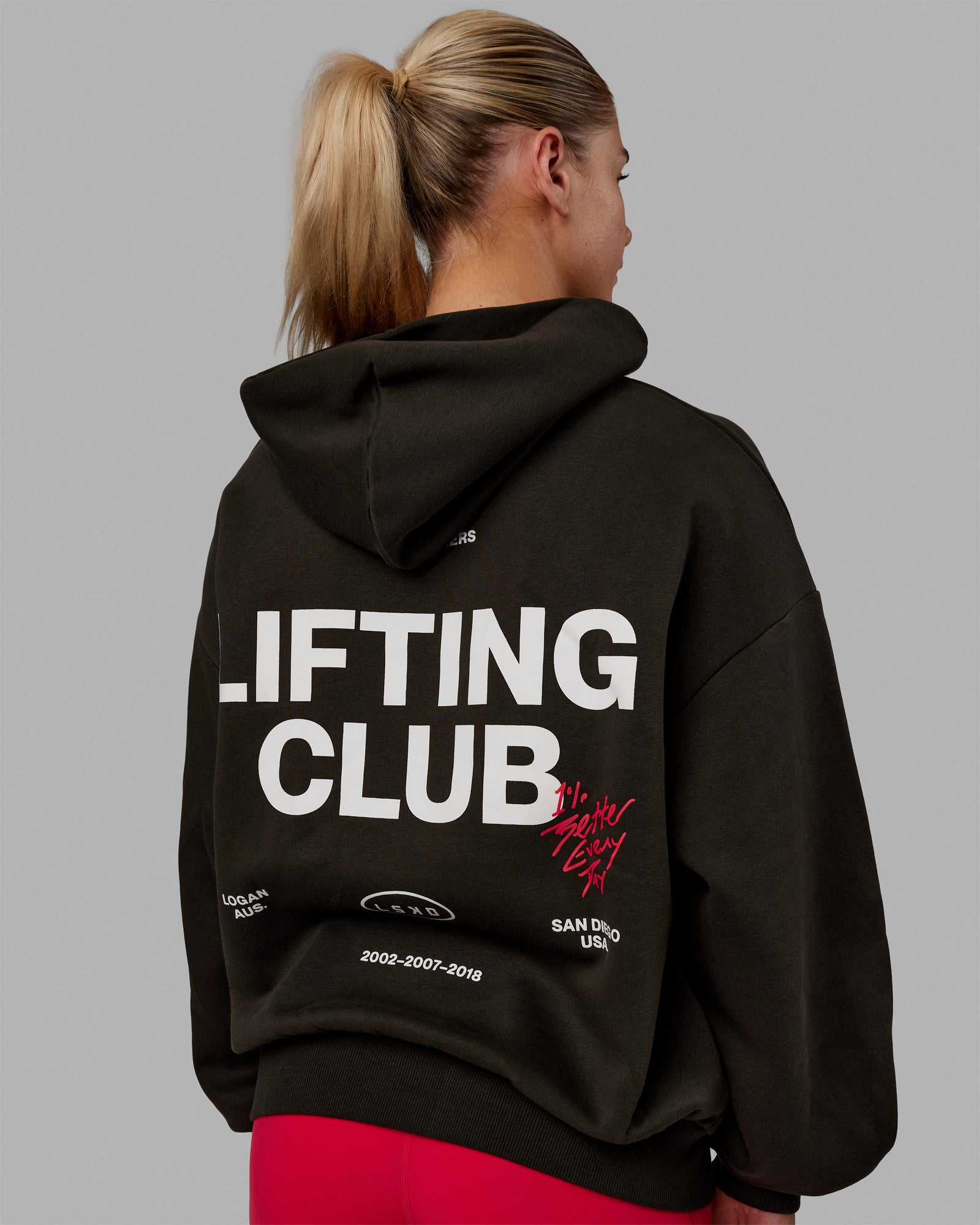 H 86 Unisex Lifting Club Hoodie Oversize – Pirate Black-Off White