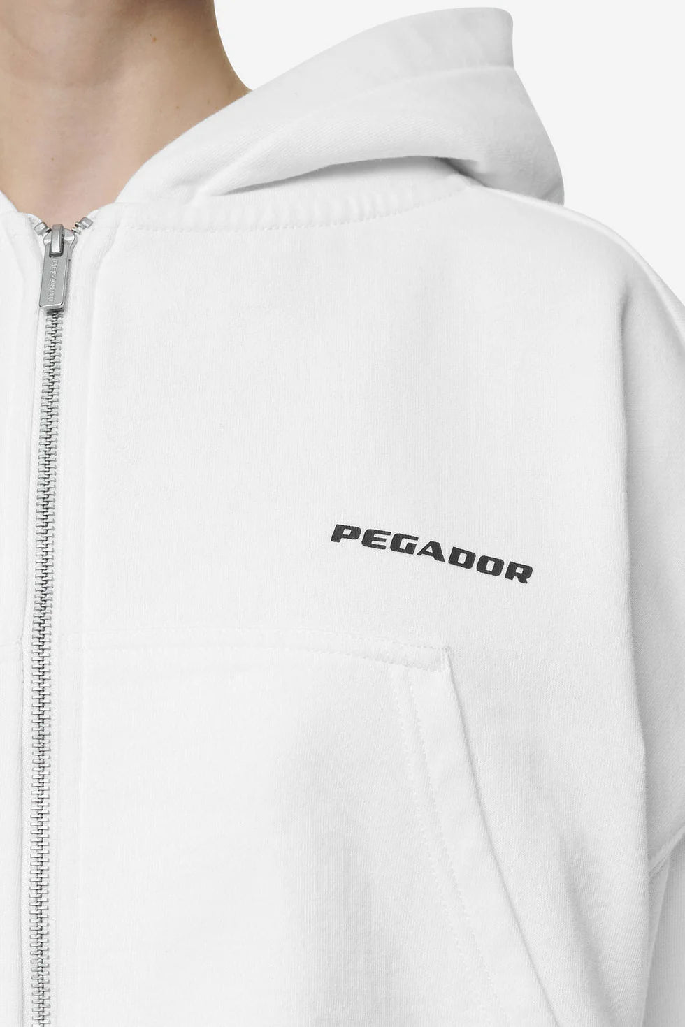 G02 Lana Logo Cropped Sweat Jacket White Black
