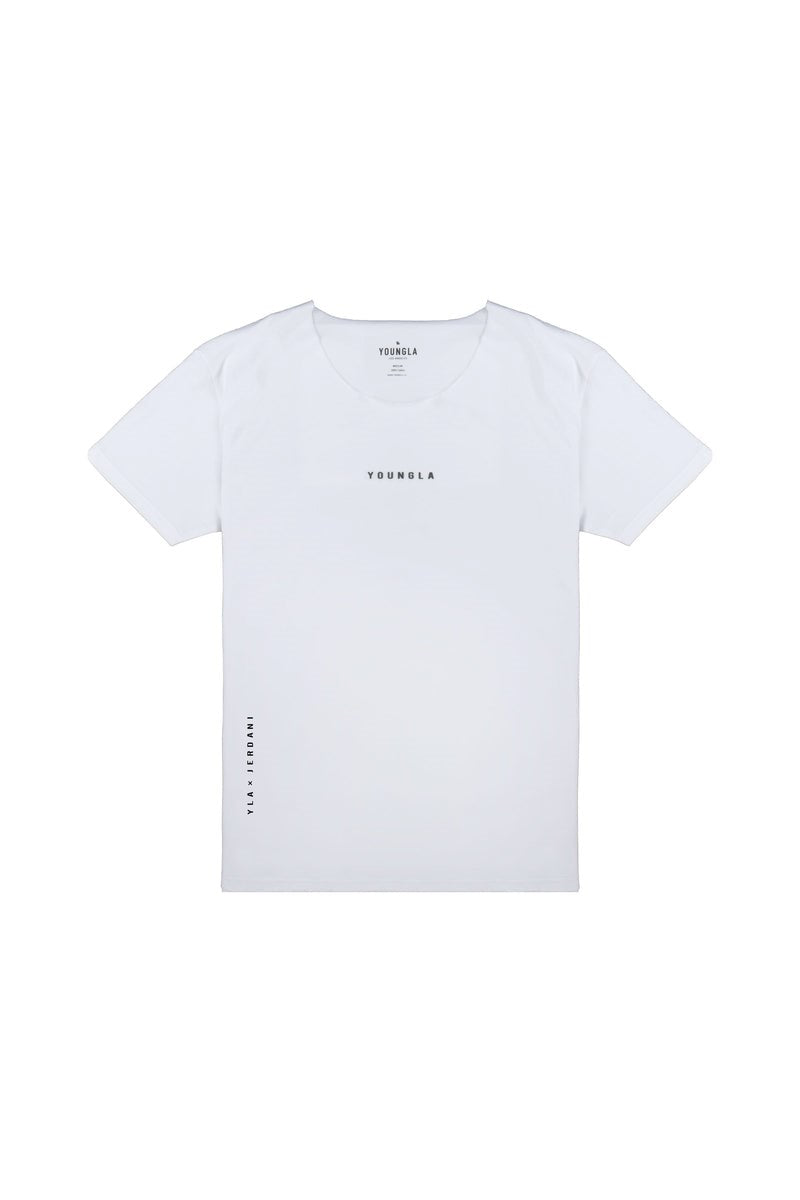 YoungLA 447 Wide Neck White Raw Cut Tee