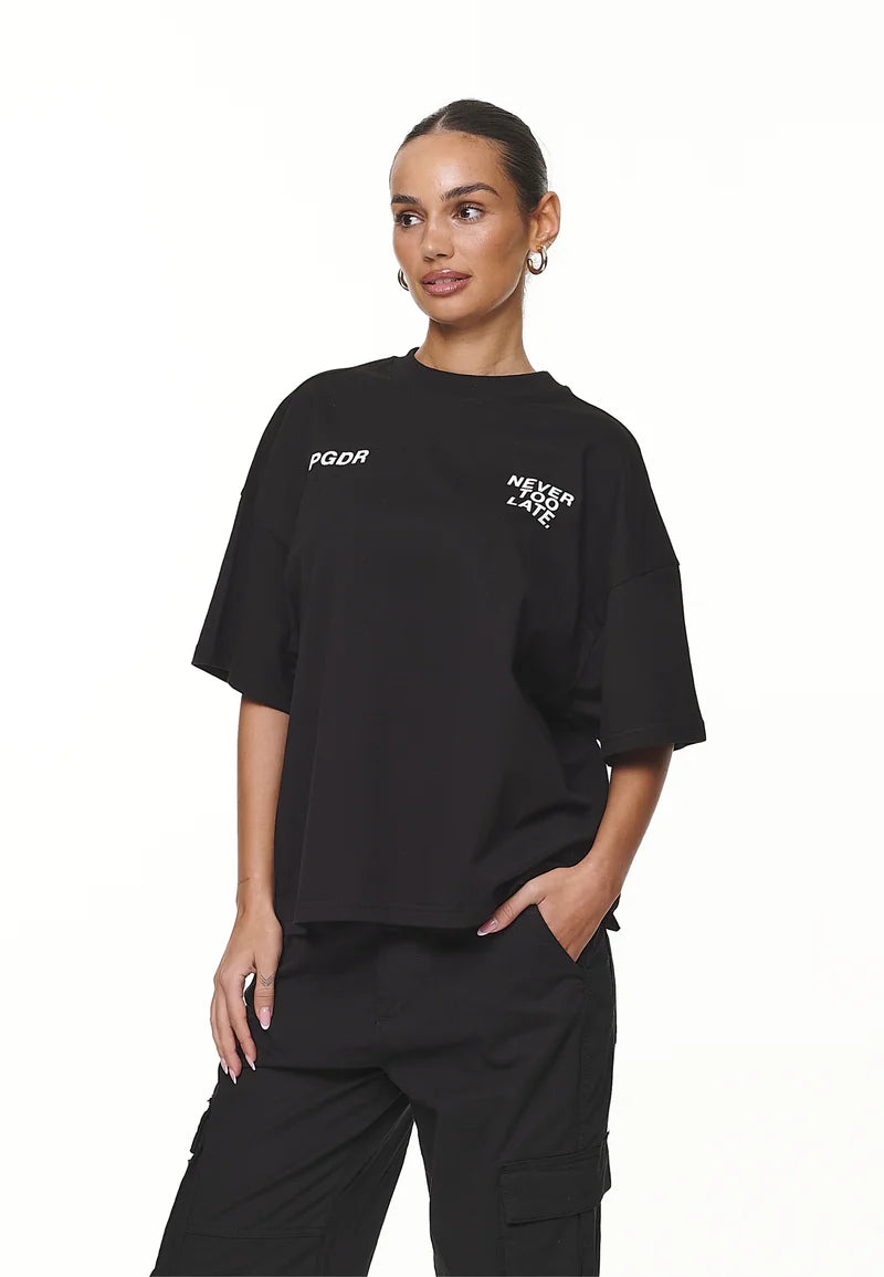T9_AIRVILLE HEAVY OVERSIZED TEE - Print T-shirt - black