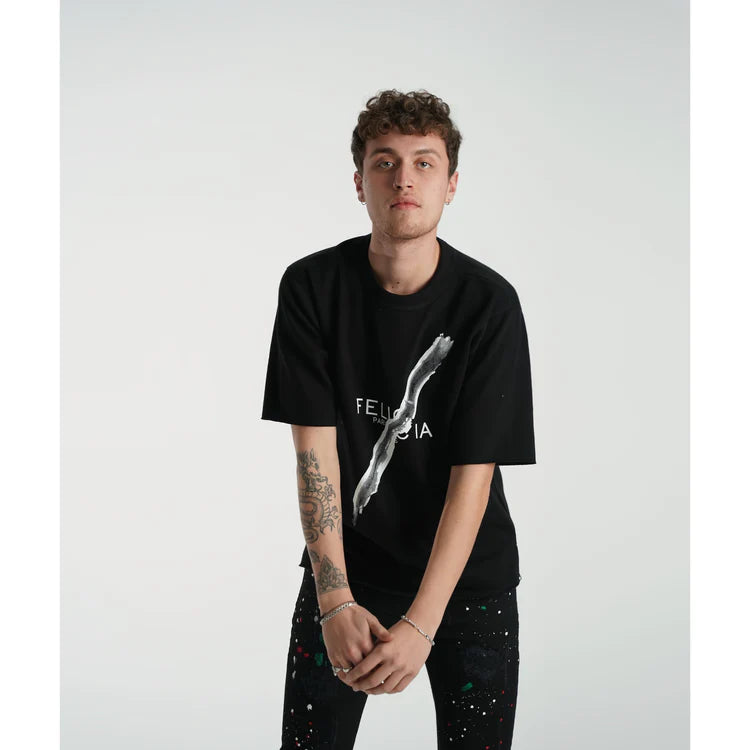 Felicia paris Stroke Print Oversize Tee