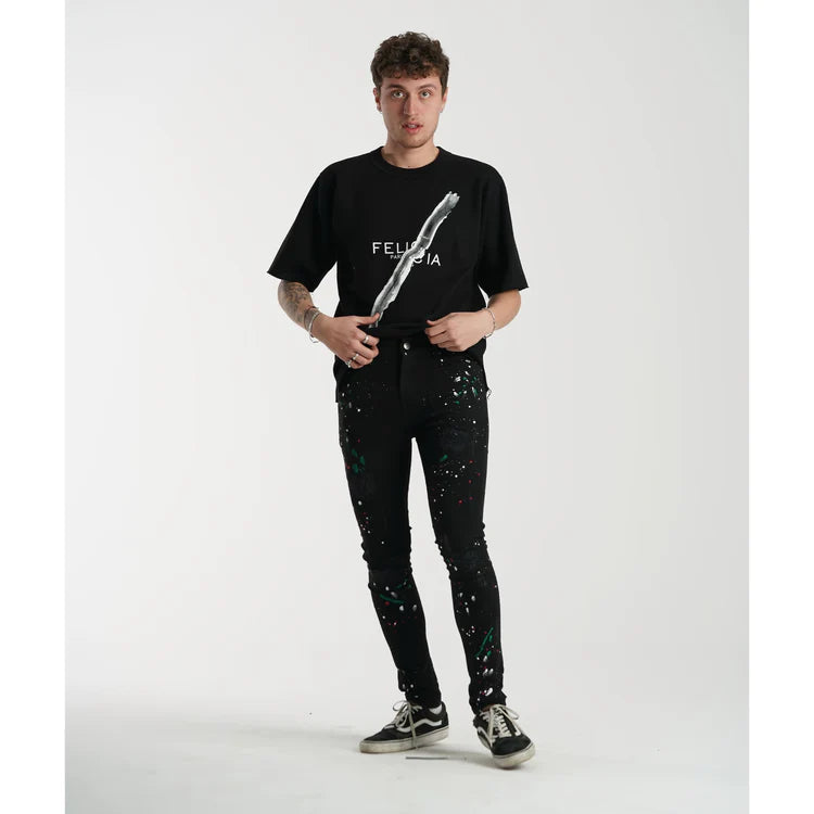 Felicia paris Stroke Print Oversize Tee