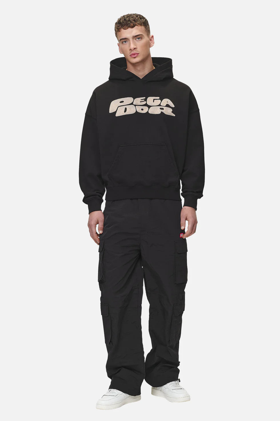 H16_Drew Terry Boxy Hoodie Washed Black