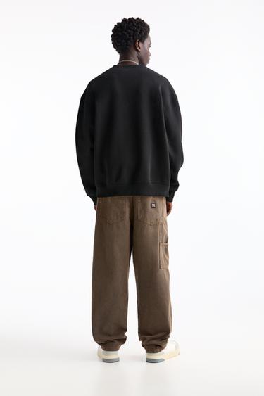 Pull & Bear Basic round neck sweatshirt Black