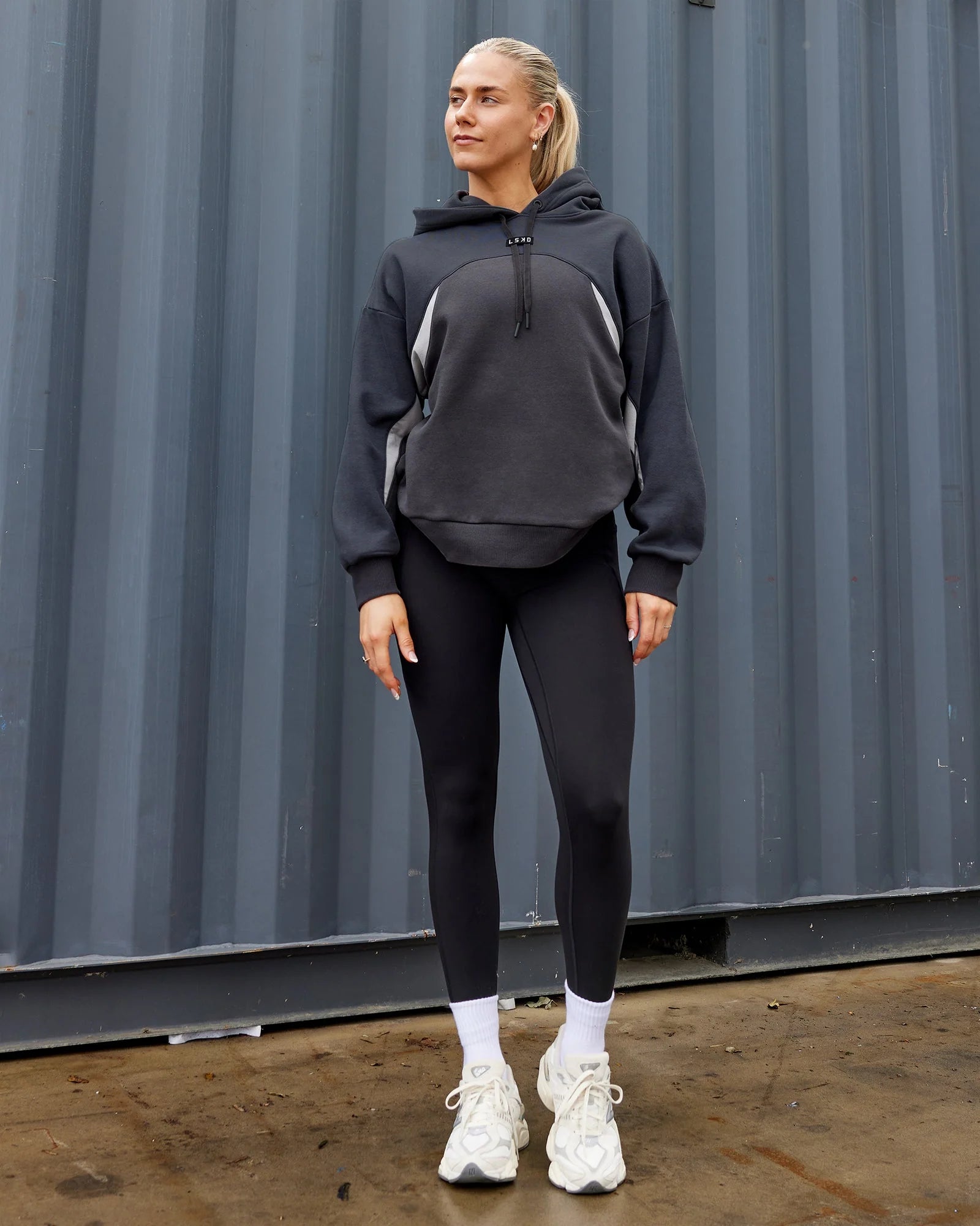 h 94 Unisex Y2K Concept Panel Hoodie Asphalt-Turbulance