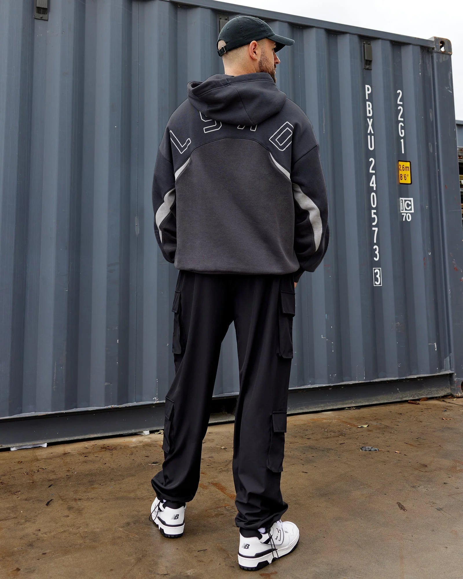 h 94 Unisex Y2K Concept Panel Hoodie Asphalt-Turbulance