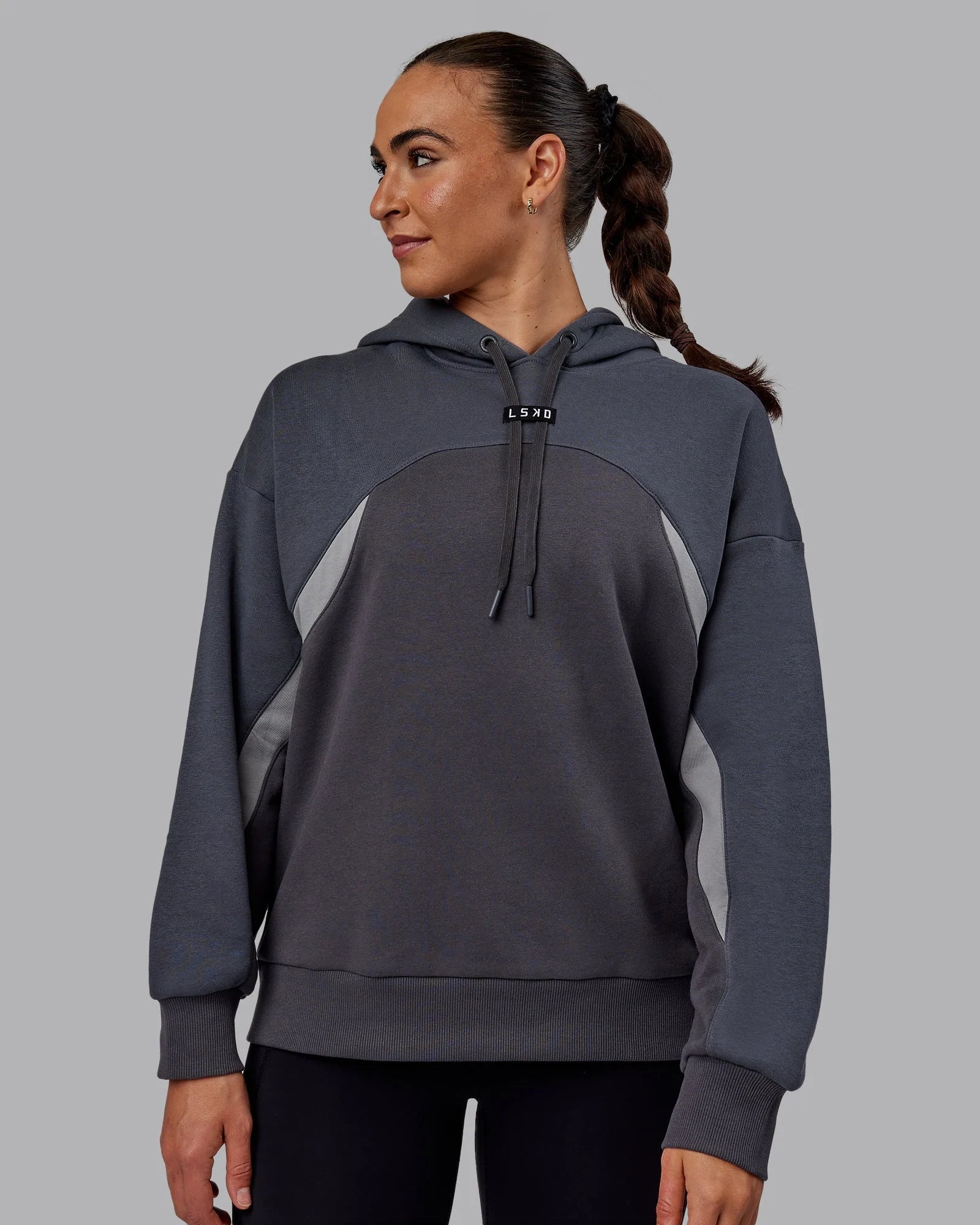 h 94 Unisex Y2K Concept Panel Hoodie Asphalt-Turbulance