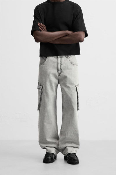 Zara DENIM CARGO TROUSERS