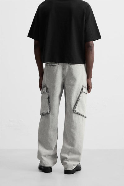 Zara DENIM CARGO TROUSERS