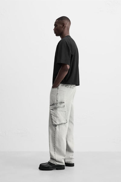 Zara DENIM CARGO TROUSERS