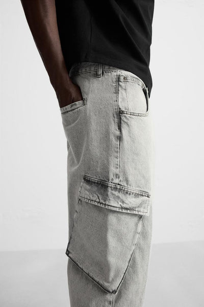 Zara DENIM CARGO TROUSERS