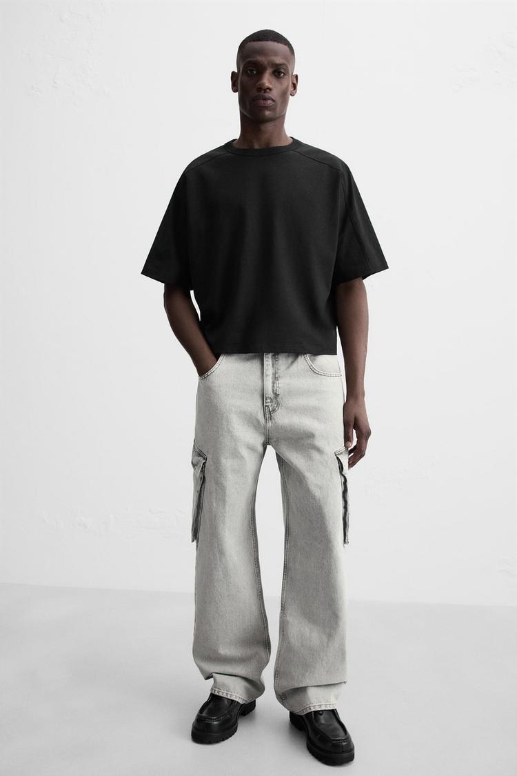 Zara DENIM CARGO TROUSERS