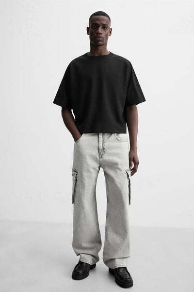 Zara DENIM CARGO TROUSERS