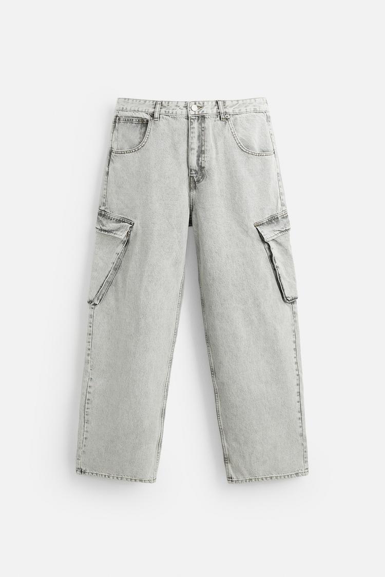 Zara DENIM CARGO TROUSERS