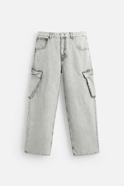 Zara DENIM CARGO TROUSERS