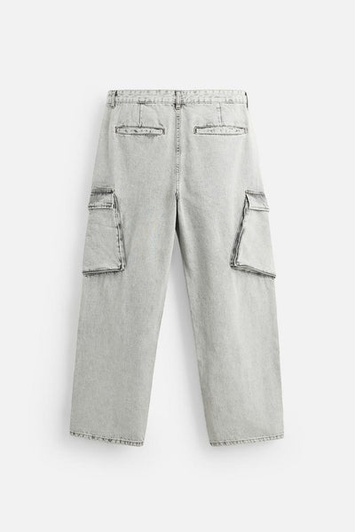 Zara DENIM CARGO TROUSERS