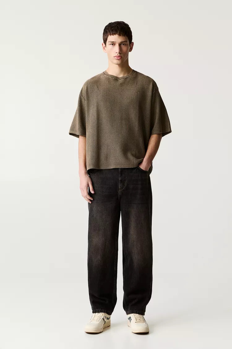 Pull & Bear Baggy jeans Black marl