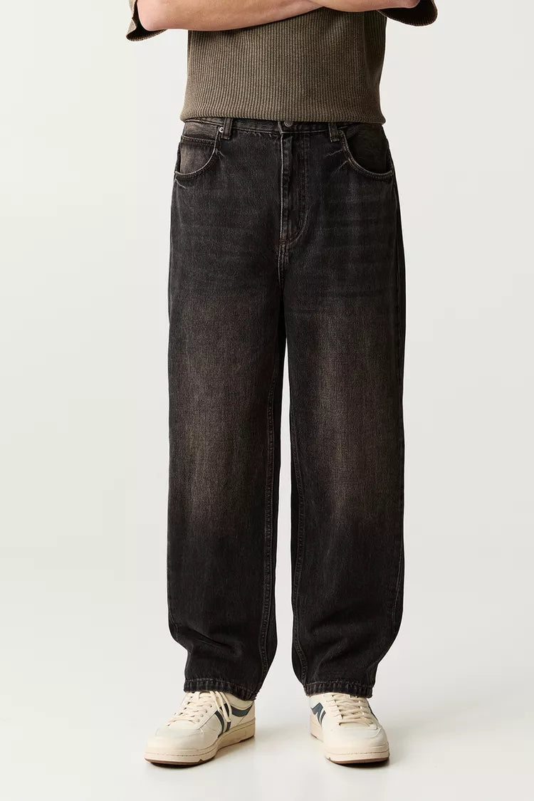 Pull & Bear Baggy jeans Black marl