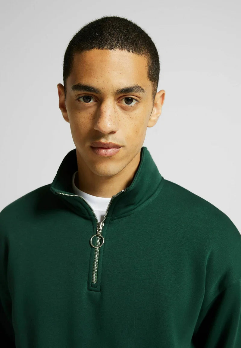 Bershka HIGH NECK - Sweater - dark green