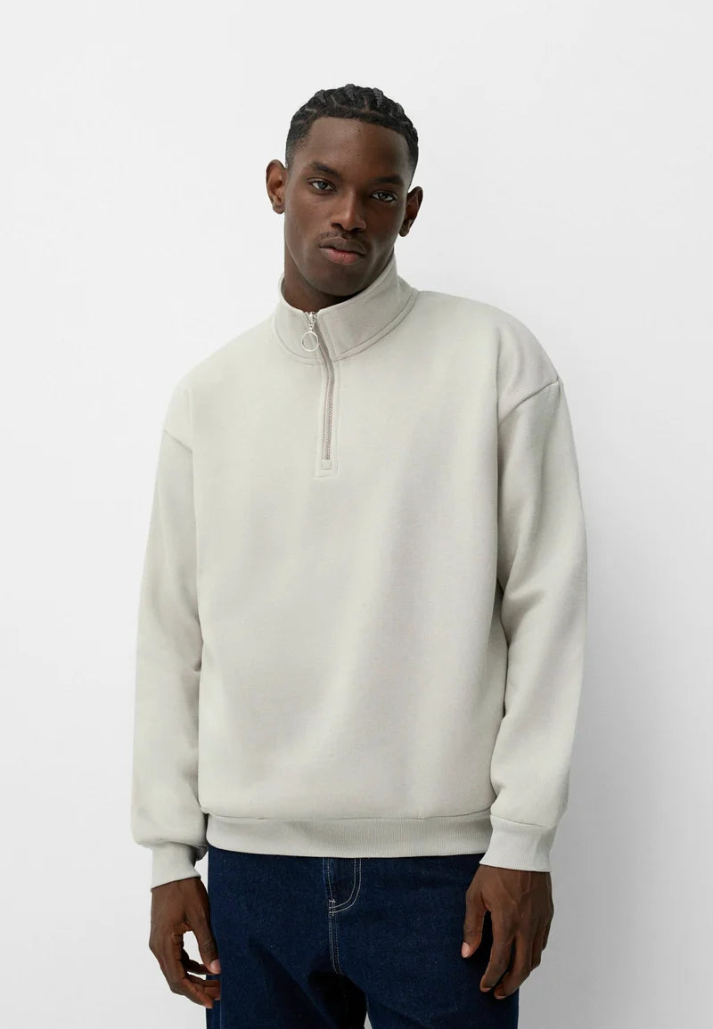 Bershka HIGH NECK - Sweater - OFF WHITE
