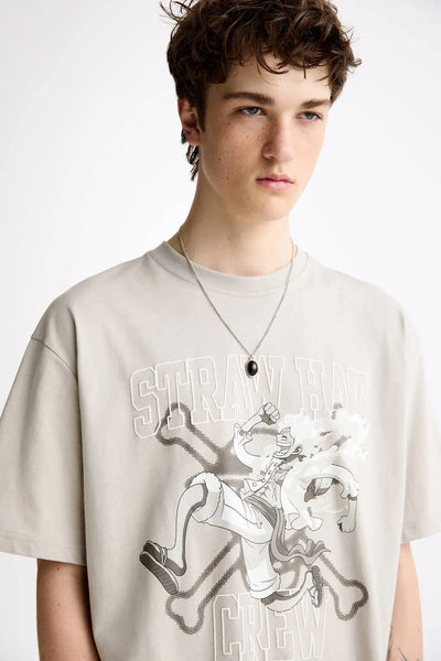 Pull & Bear One Piece Printed Short Sleeve T-Shirt