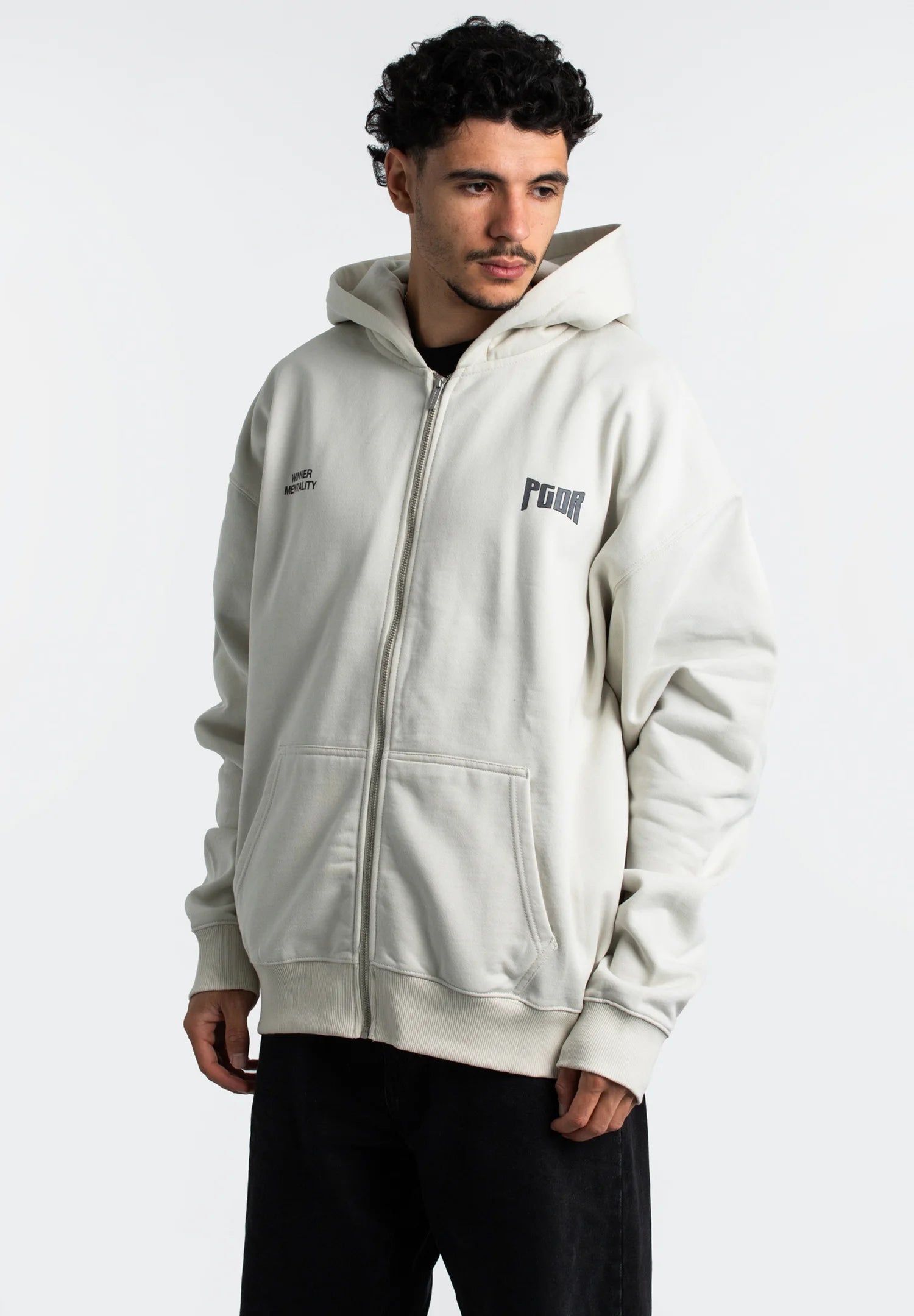H2_Zip-up sweatshirt - salty cream