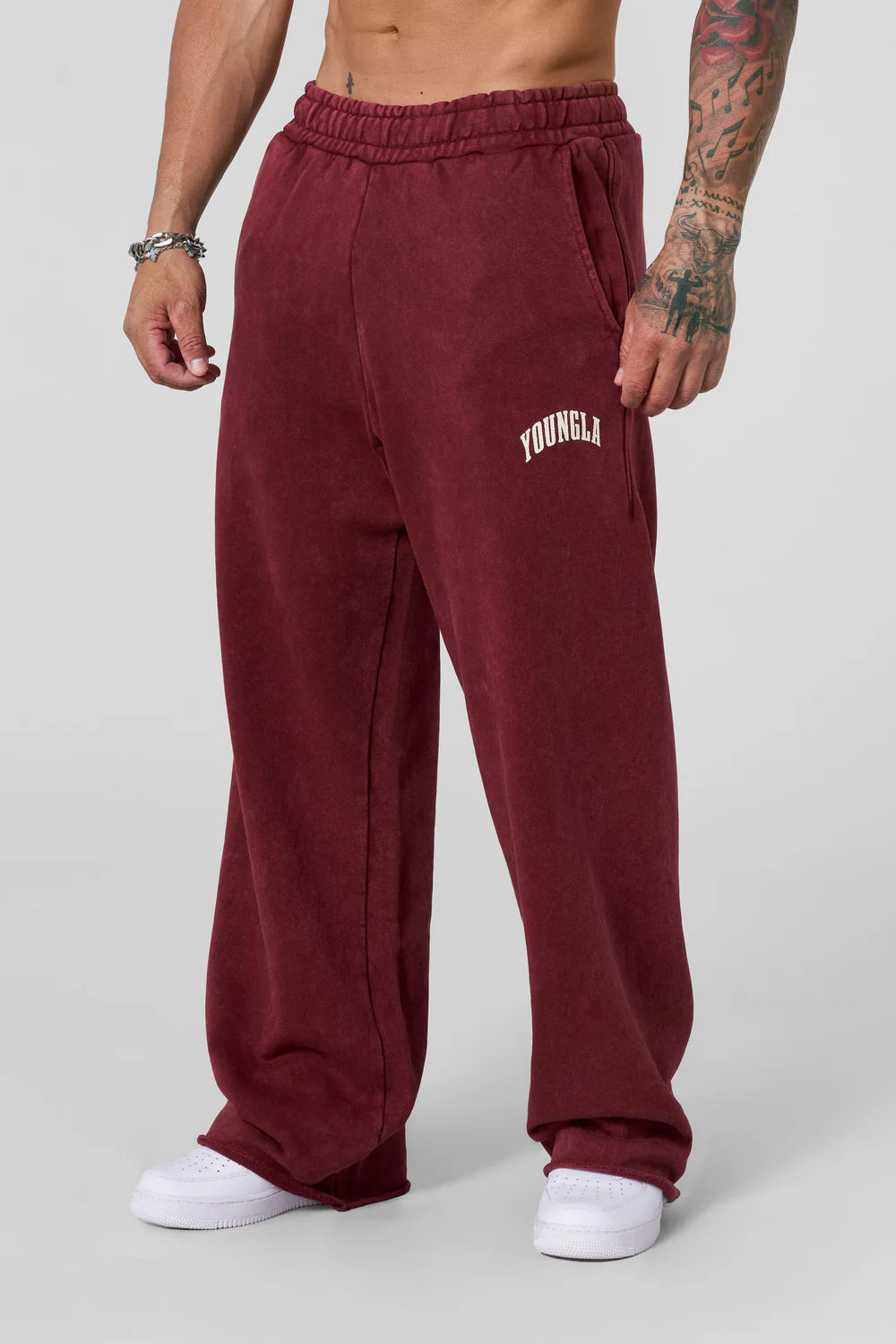 2088 - New Wave Baggy Sweats Burgundy Wash