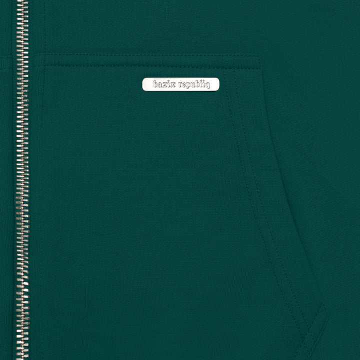 SUPER HEAVY BLANK ZIP HOODIE GREEN