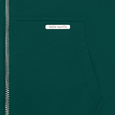 SUPER HEAVY BLANK ZIP HOODIE GREEN