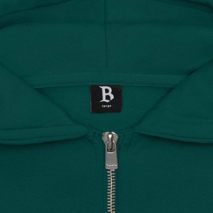 SUPER HEAVY BLANK ZIP HOODIE GREEN