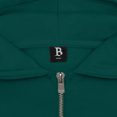 SUPER HEAVY BLANK ZIP HOODIE GREEN