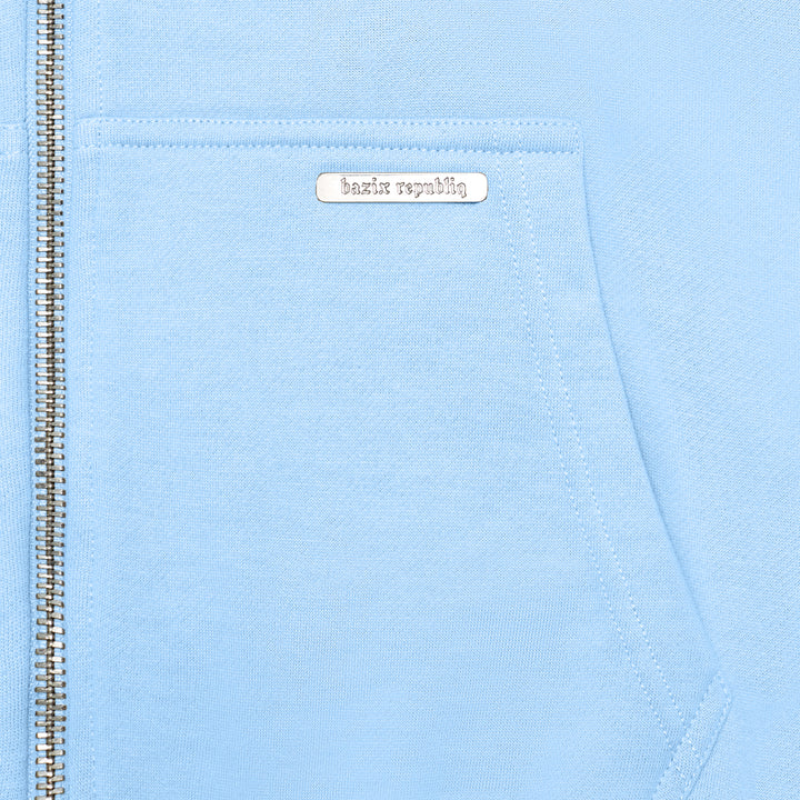 H110 SUPER HEAVY BLANK ZIP-HOODIE BABY BLUE