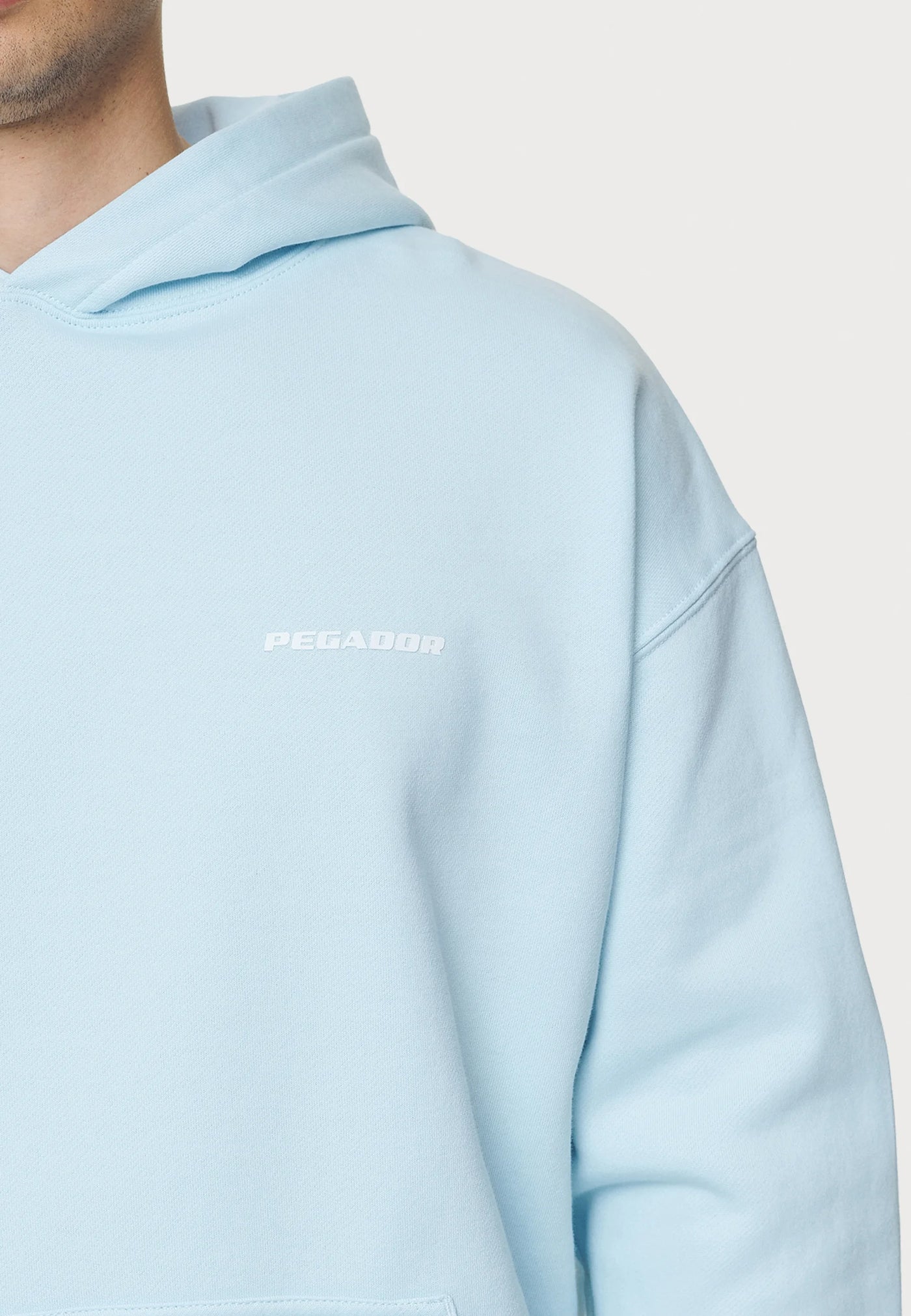 H13_LOGO OVERSIZED HOODIE - Hoodie - washed baby blue