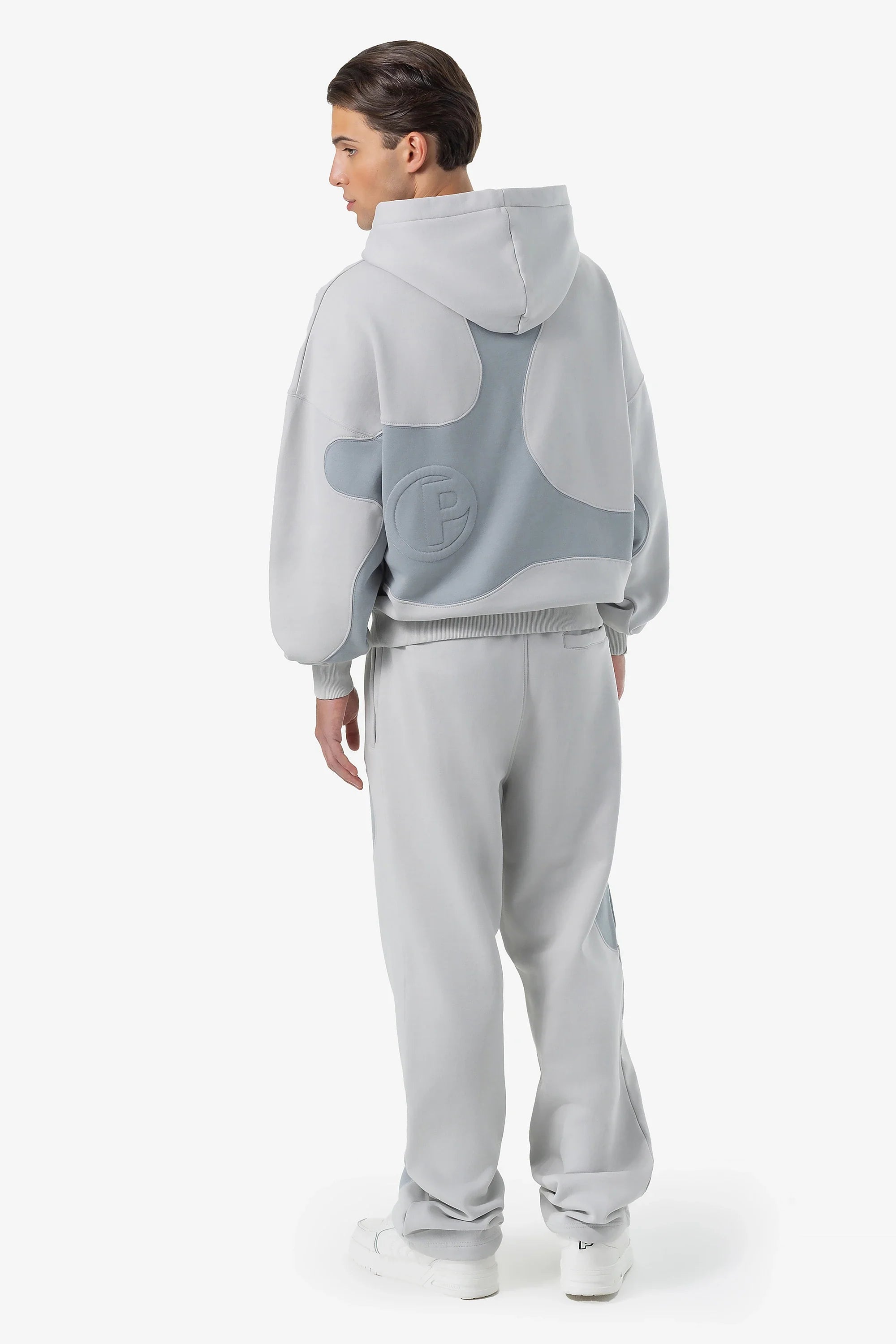 H105 Miner Boxy Hoodie Washed Clear Grey