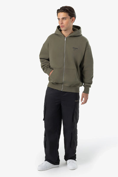 H109 mahan oversized sweat jacket washed faded olive