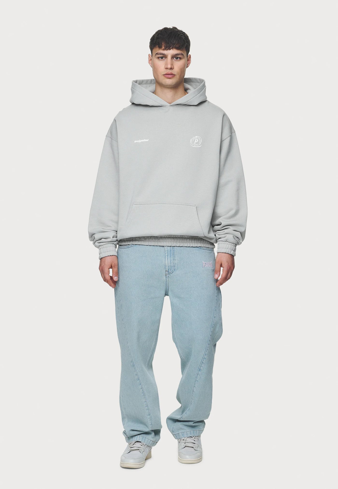HARLAN HOODIE - Hoodie - washed pearl grey