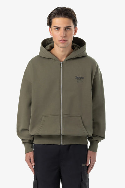 H109 mahan oversized sweat jacket washed faded olive