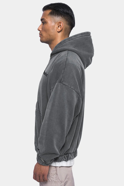 H3_SUPER HEAVY OVERSIZE BLANK ZIP HOODIE WASHED GRAY