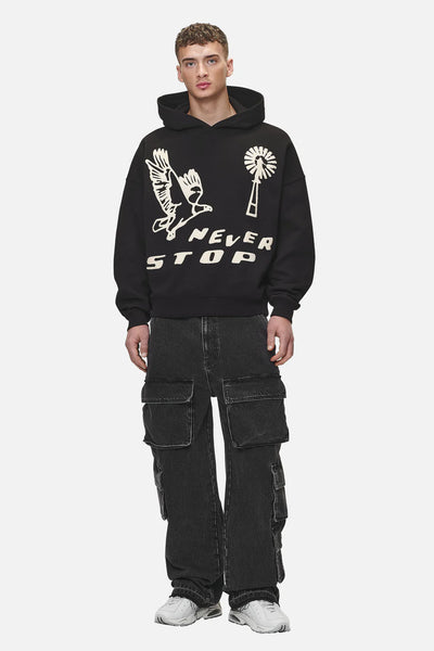 H48 Clayson Boxy Hoodie Washed Black